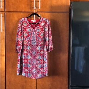 Flowy patterned dress. Size M. Worn once.
